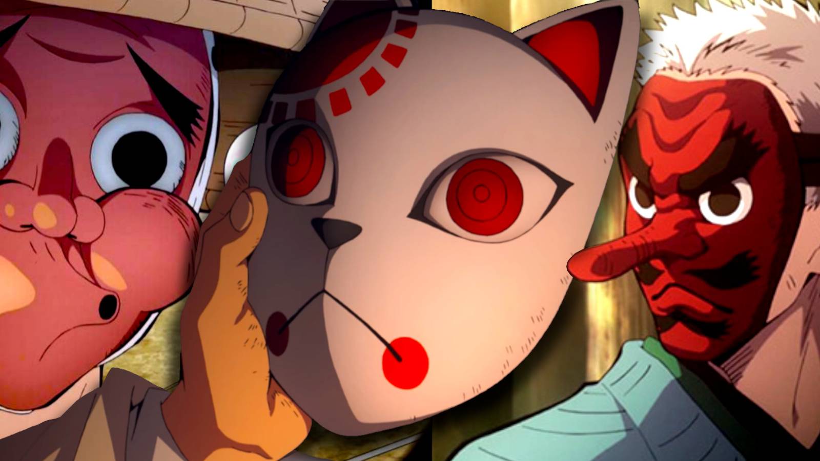 Demon Slayer Masks Hotaru, Tanjiro and Urokodaki