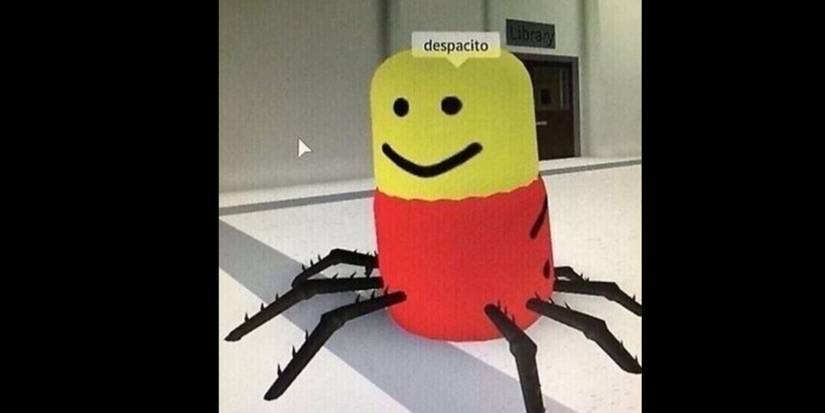 A spider-like Roblox character says "Despacito"