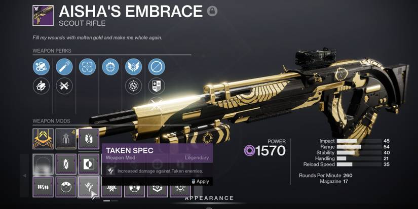 Destiny 2 Aishas Embrace Scout Rifle