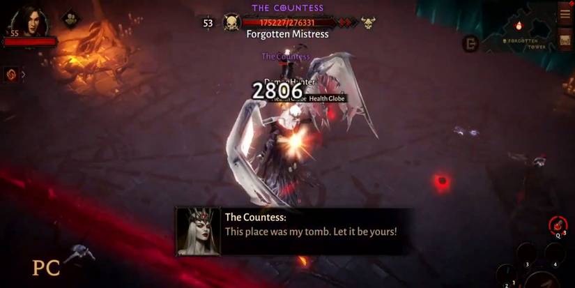 A battle in Diablo Immortal showing Health Globes