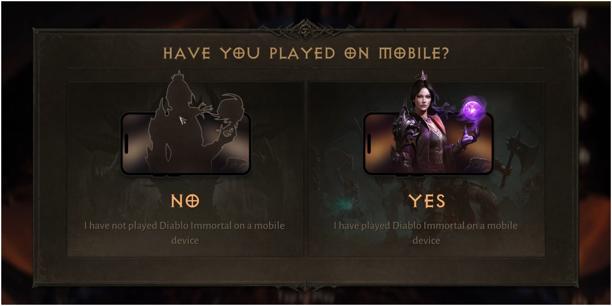 Diablo Immortal Answering If There Is An Existing Log In