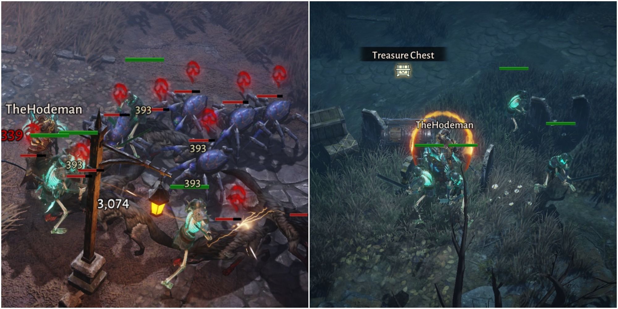 Diablo Immortal Best Places To Farm Collage Group Of Enemies And Treasure Chest