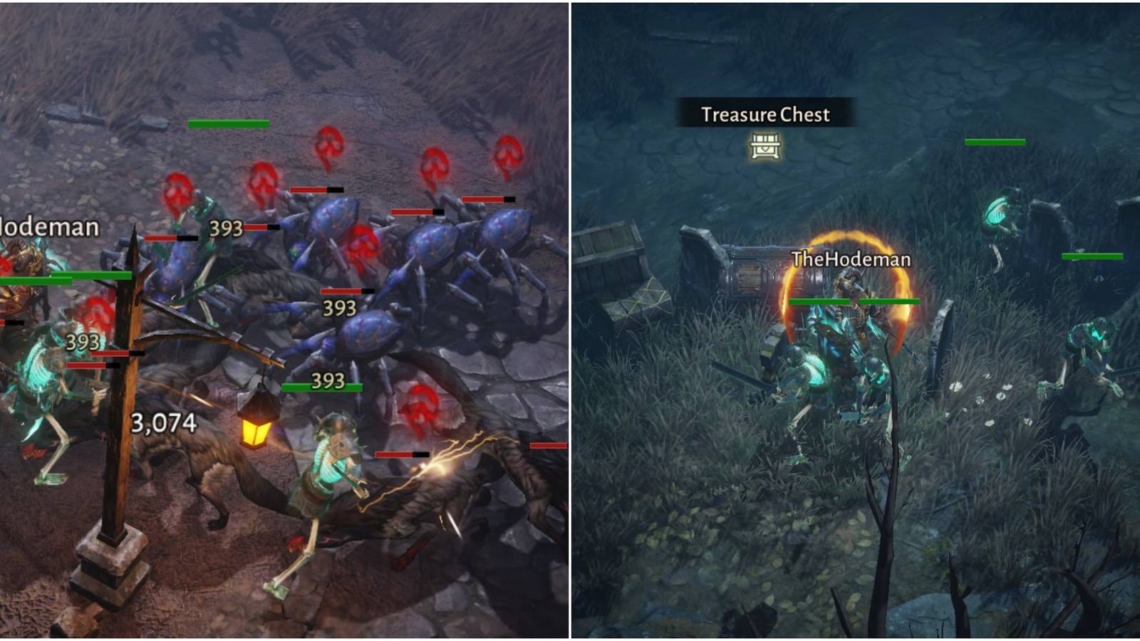 Diablo Immortal Best Places To Farm Collage Group Of Enemies And Treasure Chest