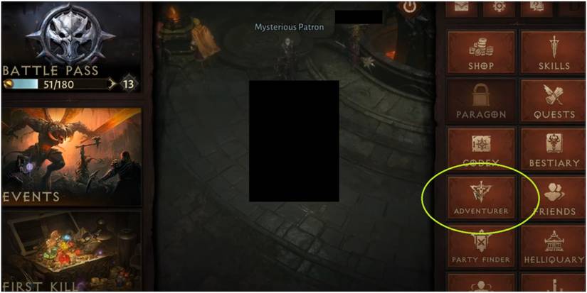 Diablo Immortal Clicking The Adventurer Tab In The Main Menu