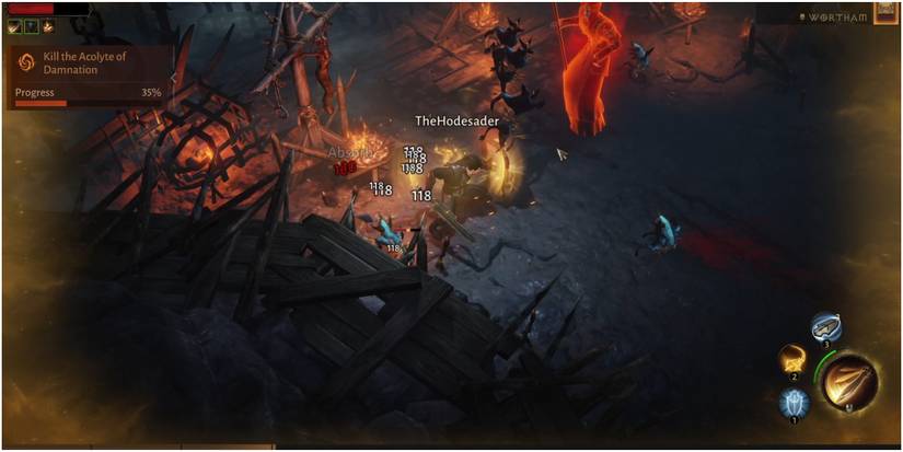 Diablo Immortal Crusader Knocking Enemies Away With The Punish Ultimate