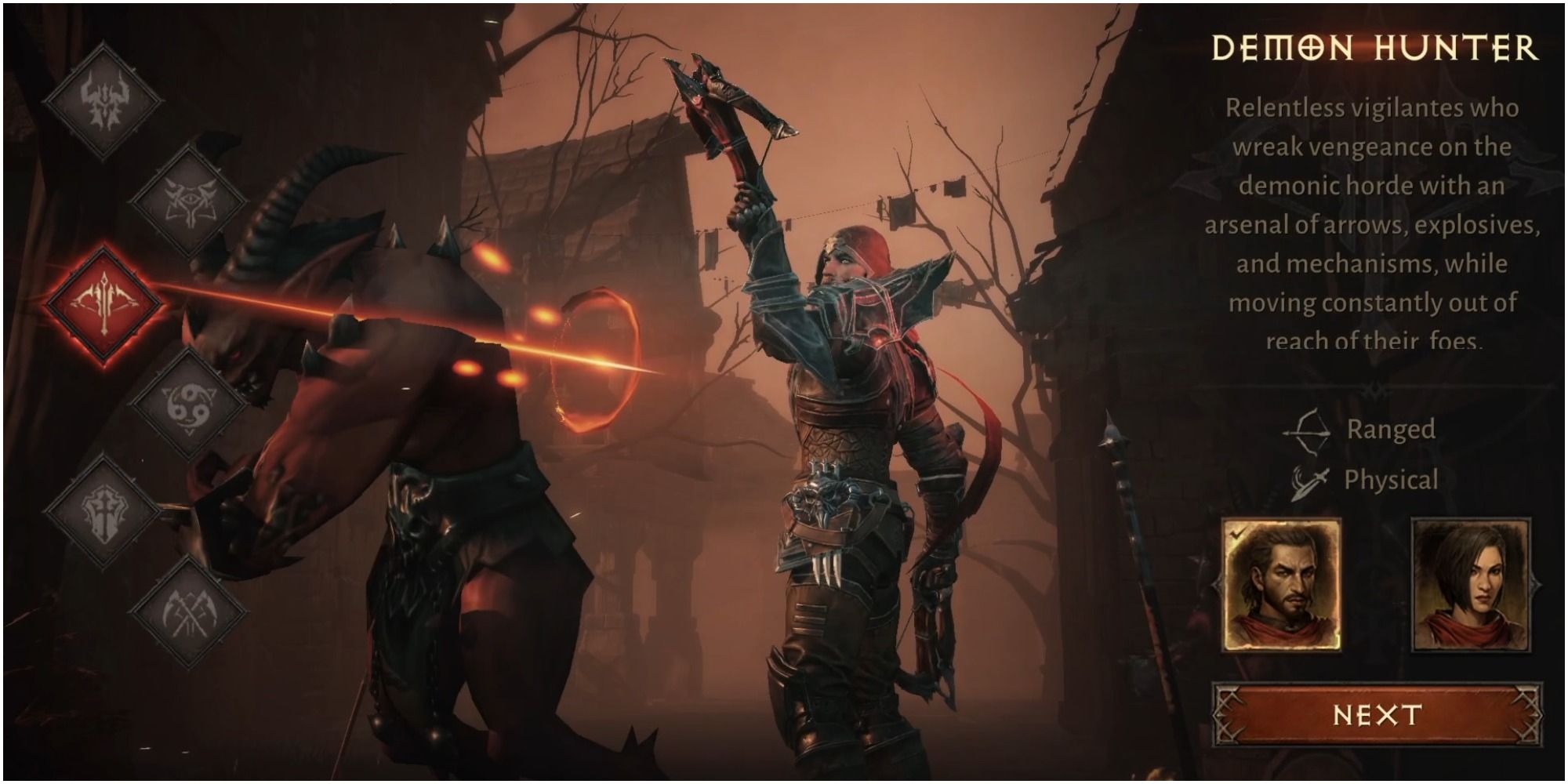 Diablo Immortal Demon Hunter In The Selection Screen