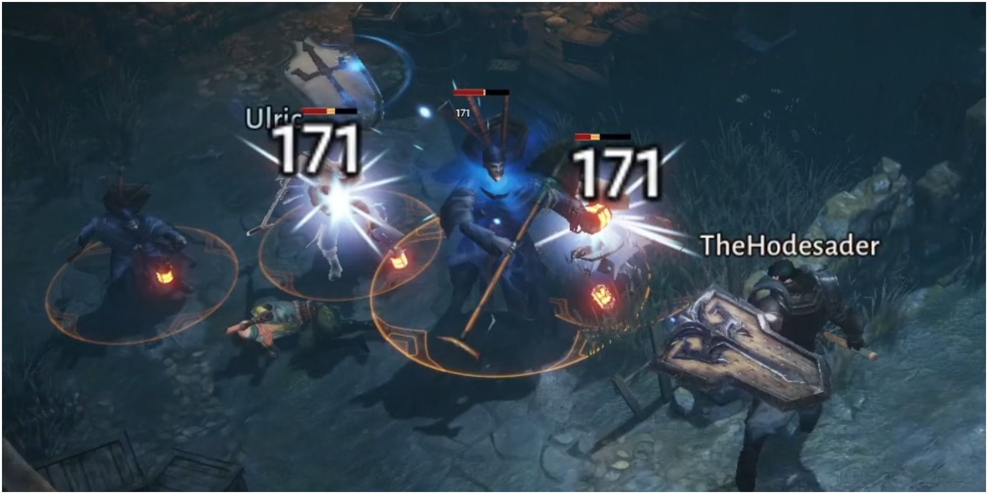Diablo Immortal Hitting A Cluster Of Enemies With A Shield