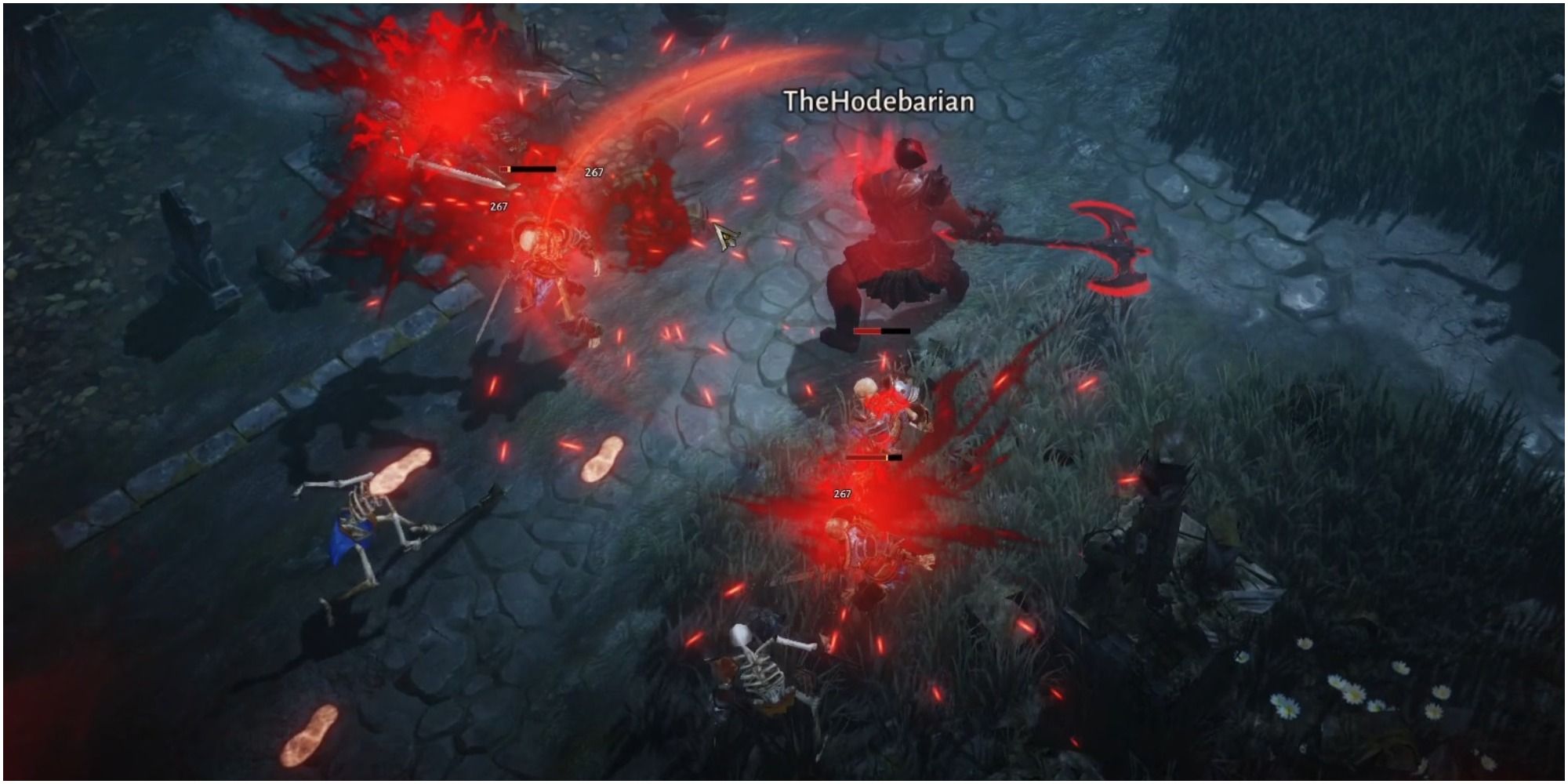 Diablo Immortal Hitting A Skeleton Away With The Lacerate Ultimate