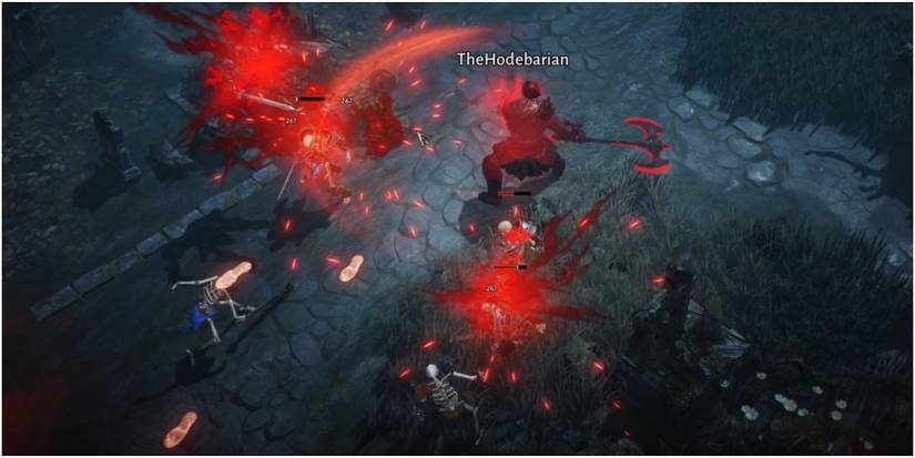 Diablo Immortal Hitting A Skeleton Away With The Lacerate Ultimate