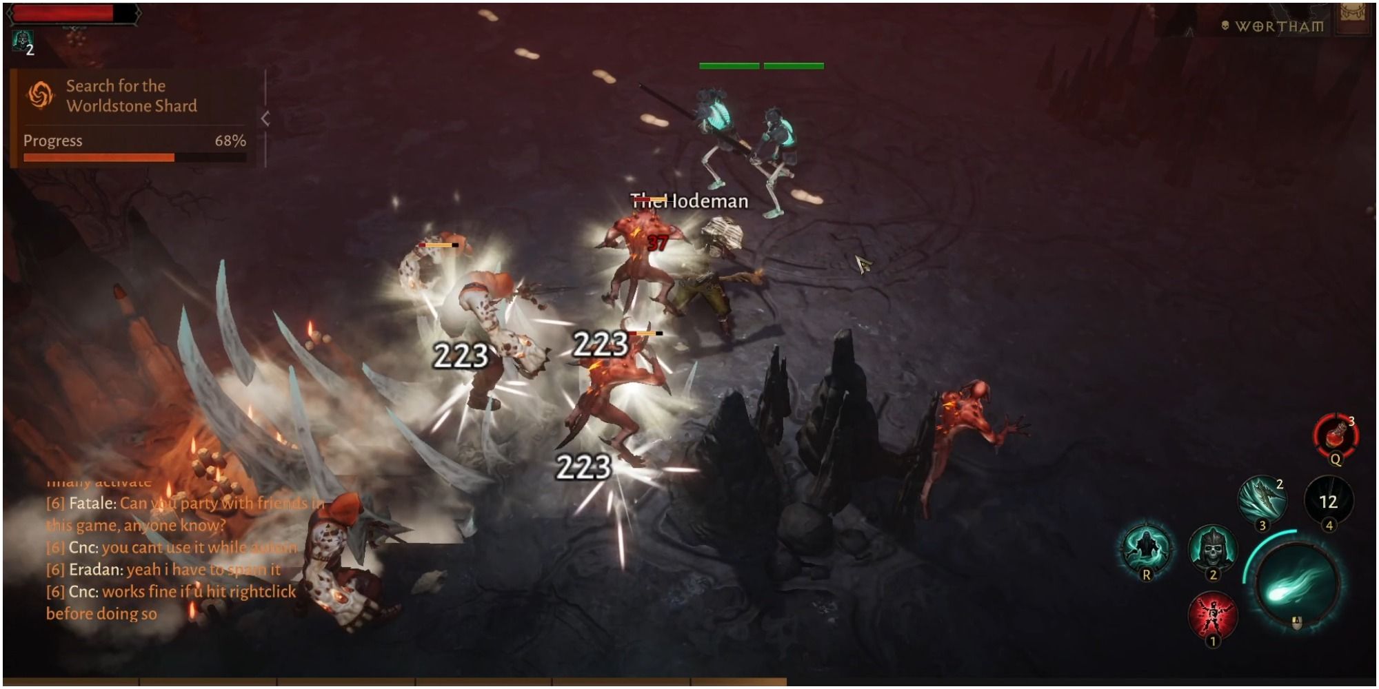 Diablo Immortal Hitting A Wave Of Enemies With Bone Spike