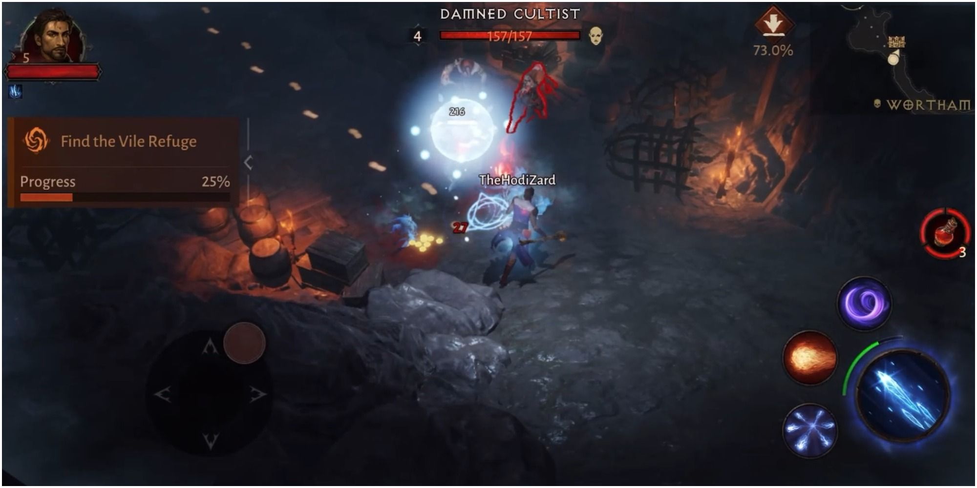 Diablo Immortal Hitting An Opponent With The Magic Missile Ultimate