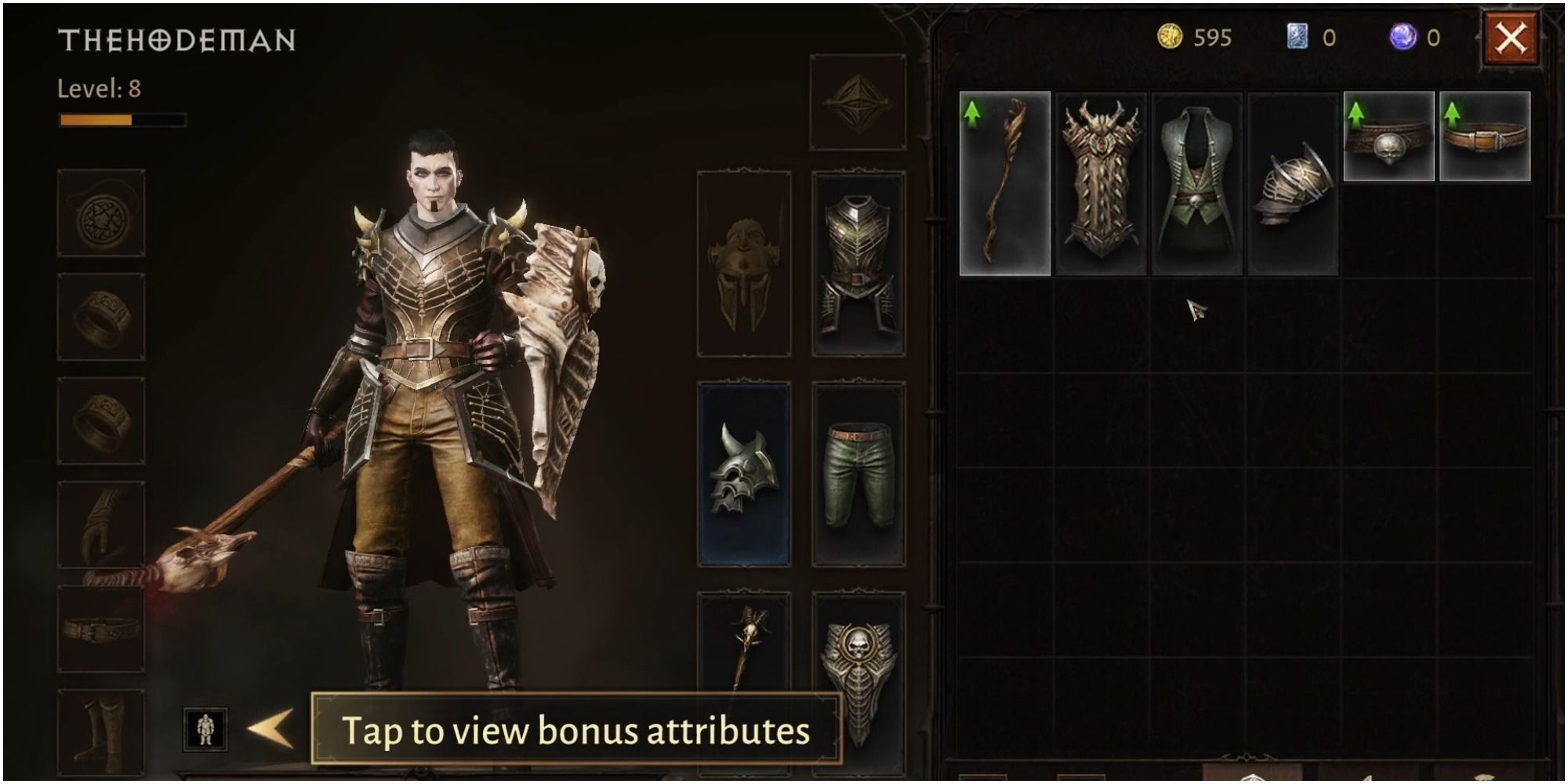 Diablo Immortal Inventory Screen For The Necromancer