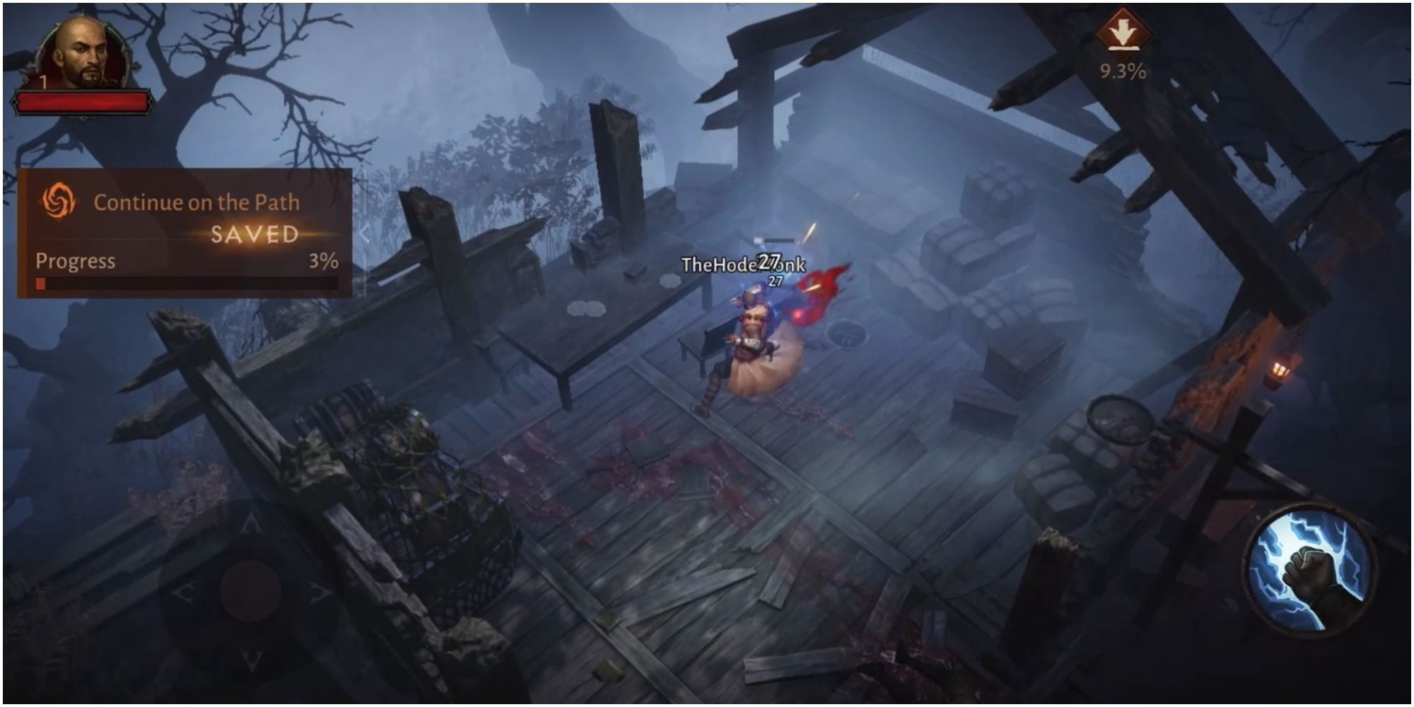 Diablo Immortal Killing A Zombie With A Fist of Thunder