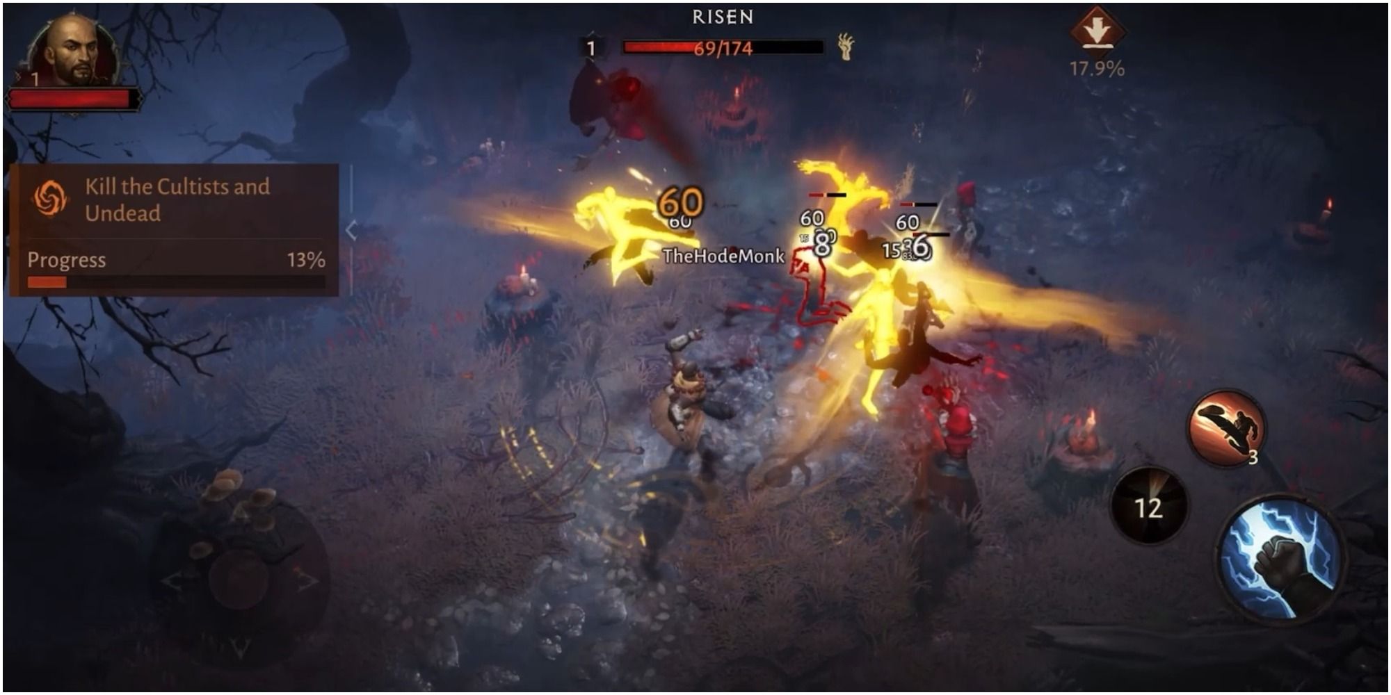 Diablo Immortal Killing Cultists With A Seven-Sided Strike