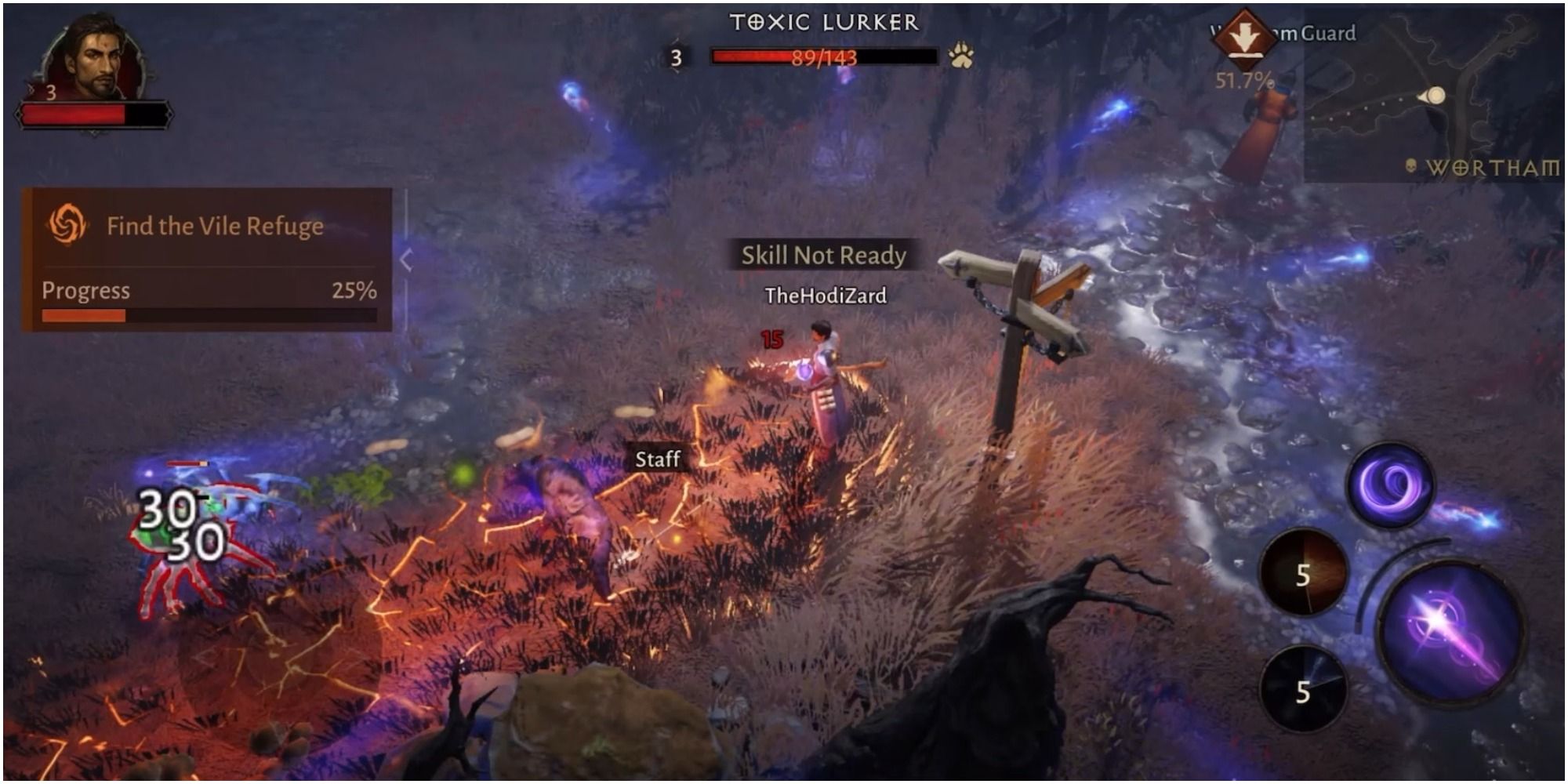 Diablo Immortal Lightning Nova Hitting Two Distant Foes