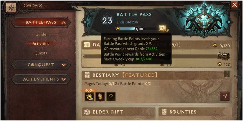 Diablo Immortal Looking At Next Level Up Rank In The Battle Pass