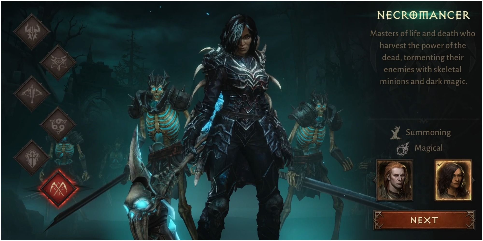 Diablo Immortal Necromancer In The Selection Screen
