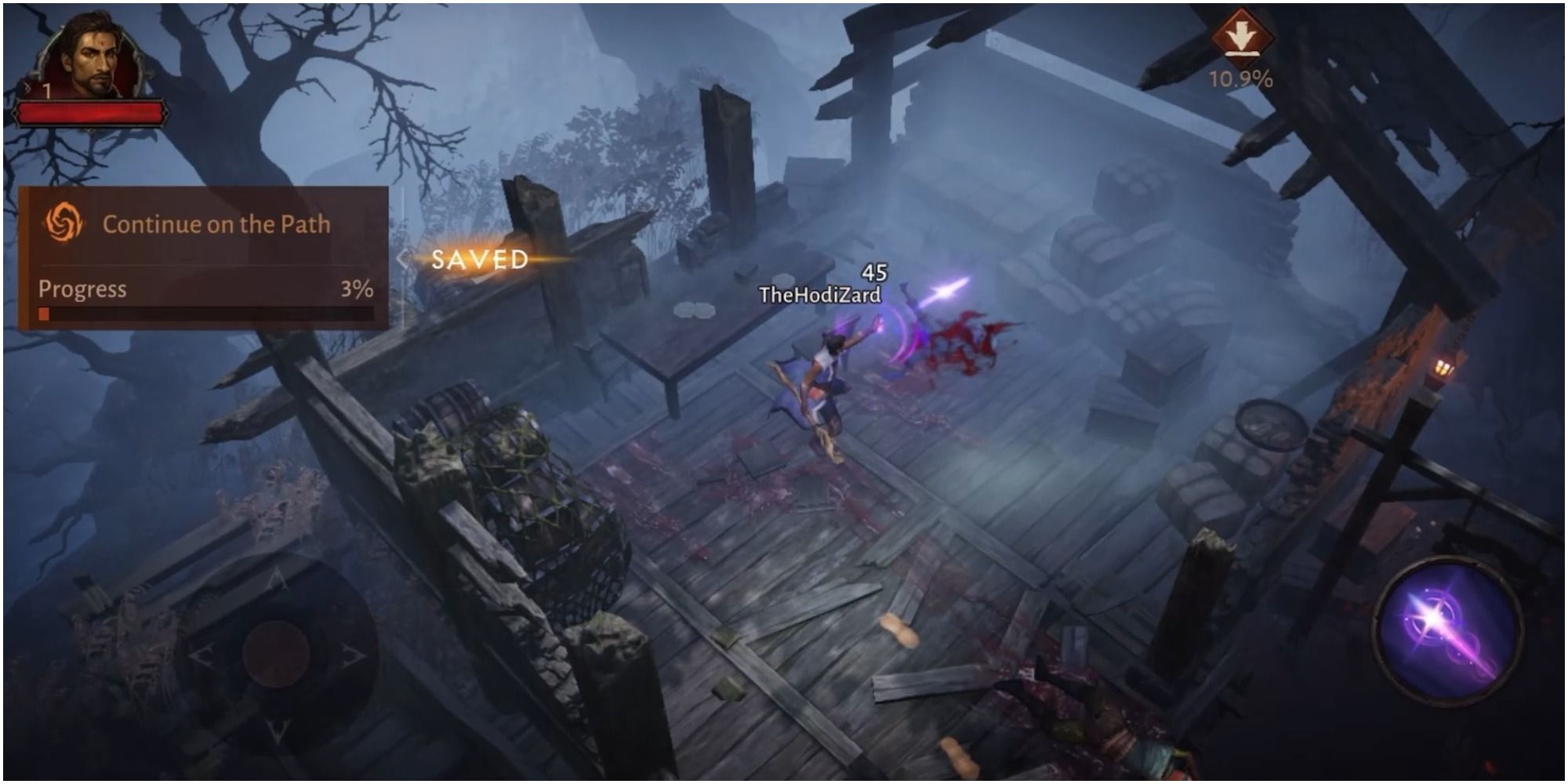 Diablo Immortal Taking Out A Zombie With Magic Missile