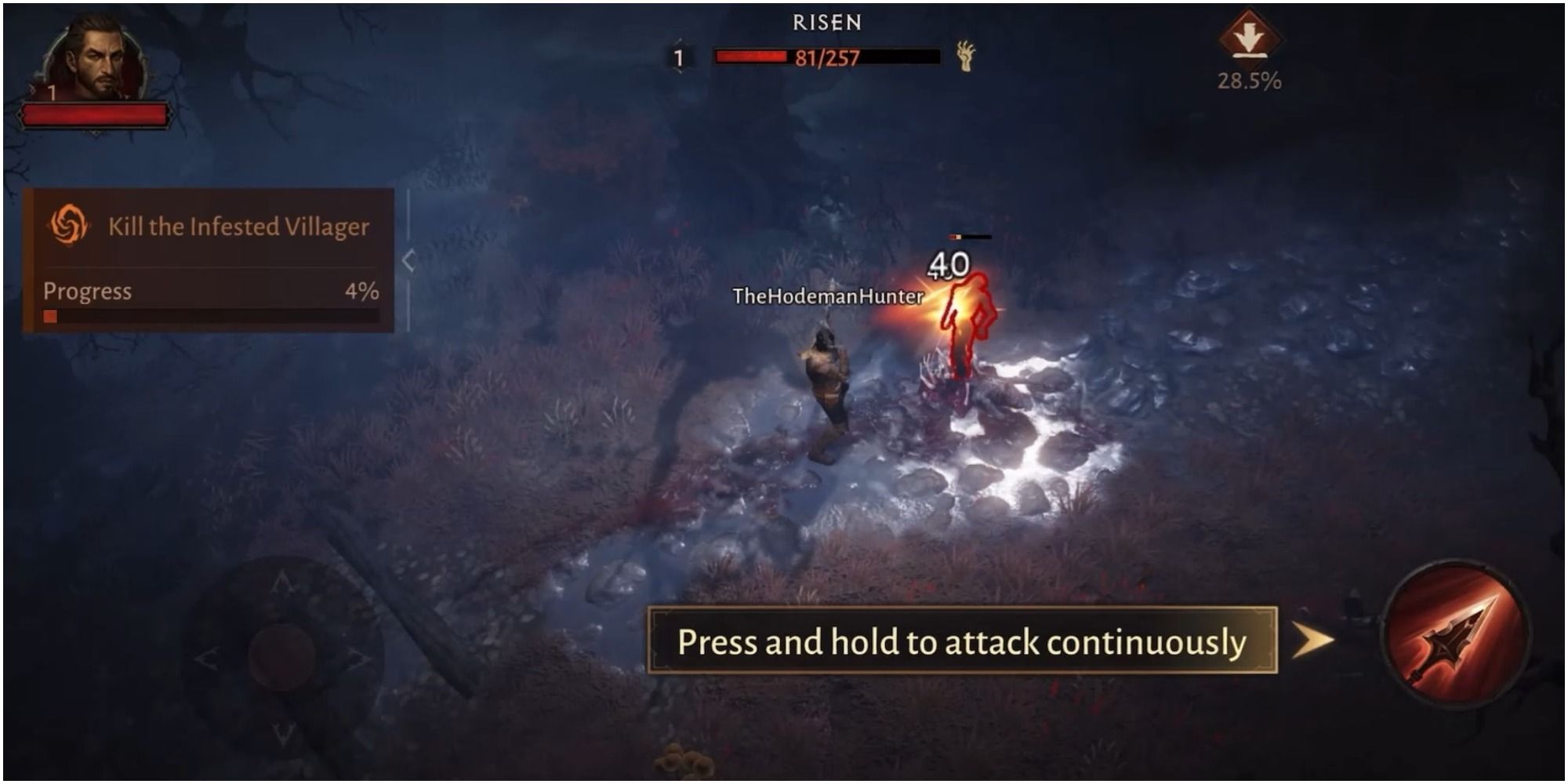 Diablo Immortal Using A Crossbow Shot Against A Zombie