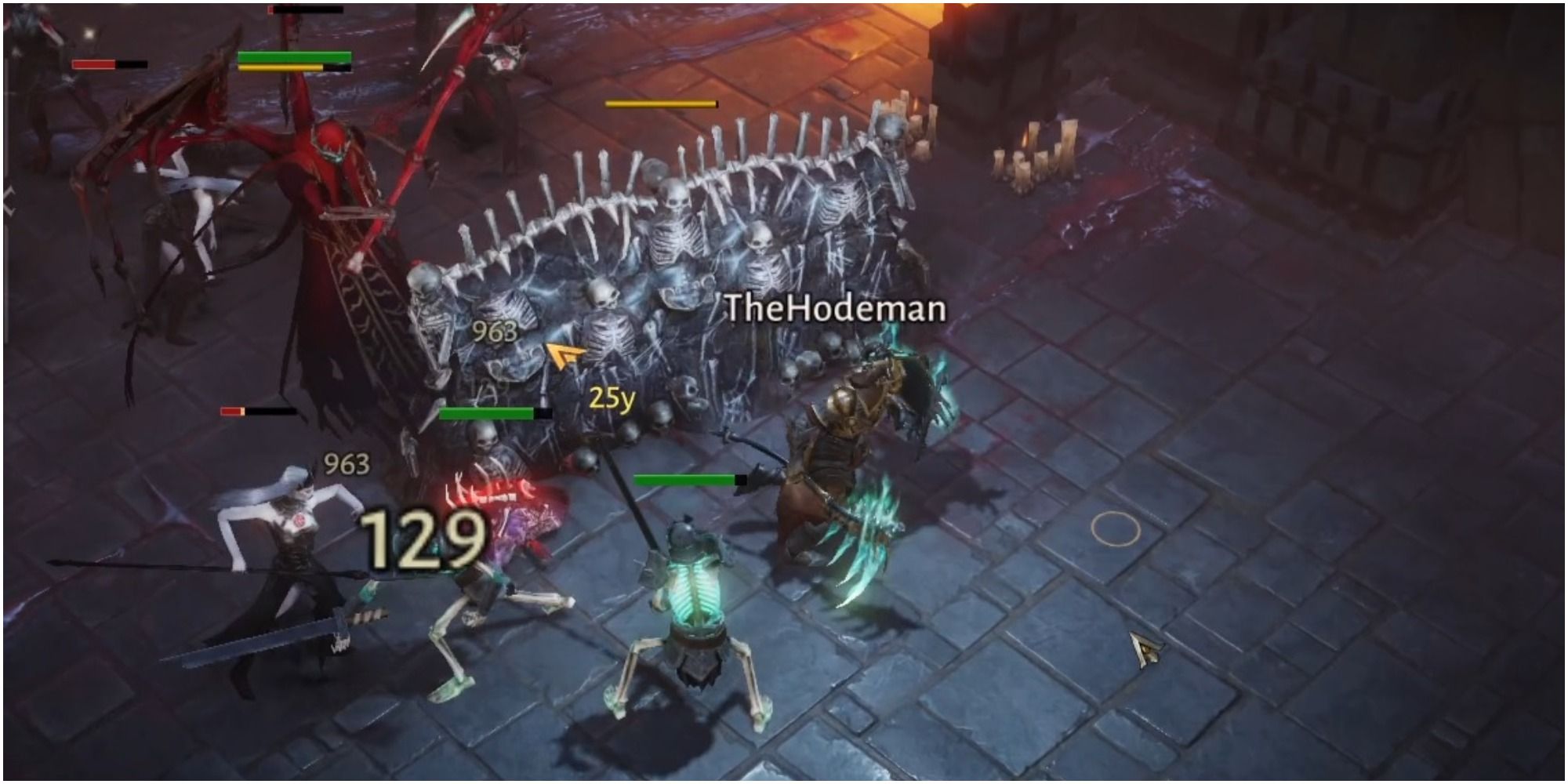 Diablo Immortal Using A Shield Wall To Block The Bloodsworn