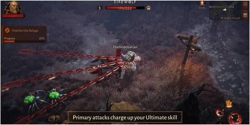 Diablo Immortal Using Chained Spear On Spiders