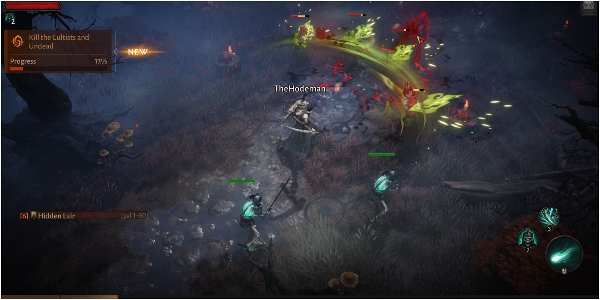 Diablo Immortal Using Grim Scythe To Hit A Cluster Of Enemies