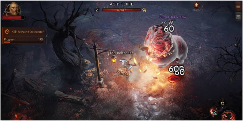 Diablo Immortal Using Hammer Of The Ancients On A Mini Boss