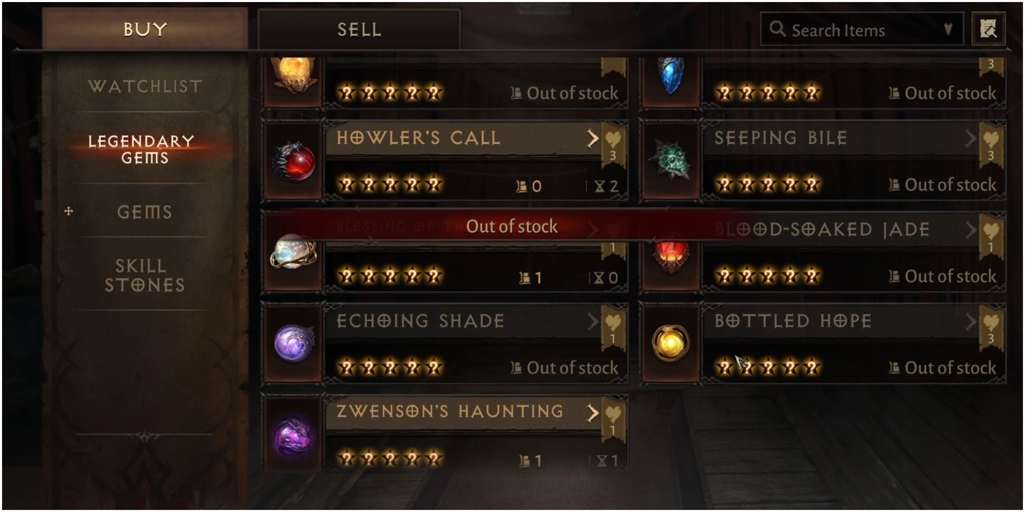 Diablo immortal Buying Five Star Gems On The Market