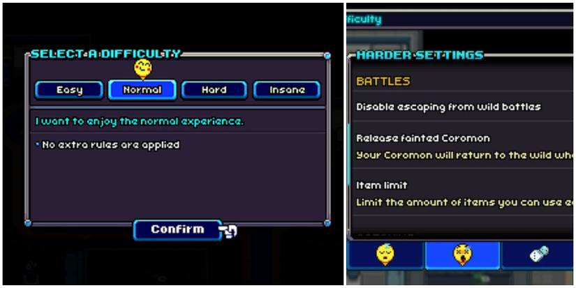 Difficutly Settings in Coromon