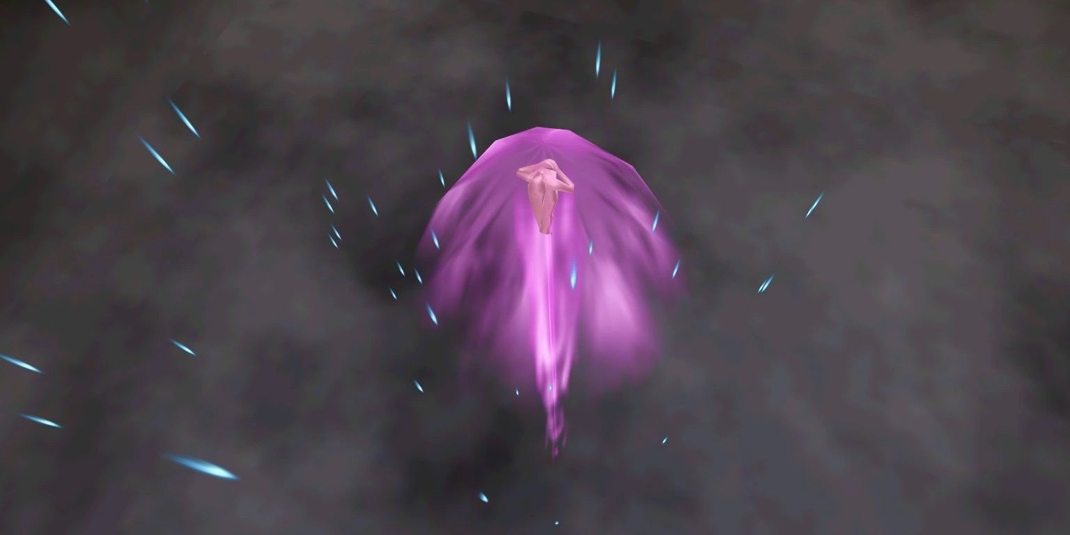 фиолетовая энергия богини Дин взметнулась в небо The Legend of Zelda