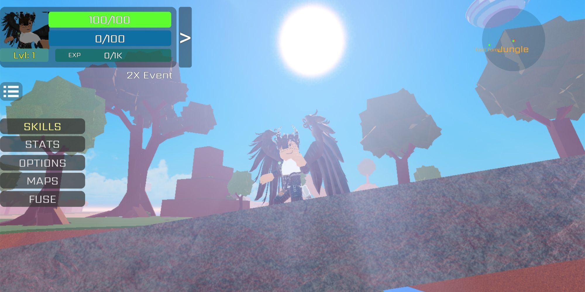 A level 1 Roblox player in Dragon Ball Hyper Blood