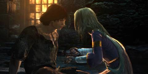 Two characters face each other in Dragons Dogma Dark Arisen