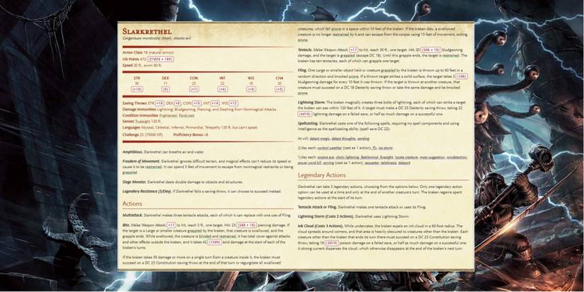 Dungeons And Dragons Slarkrethel Monster Card