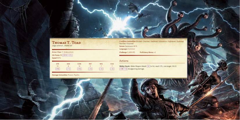 Dungeons And Dragons Thomas T. Toad Monster Card