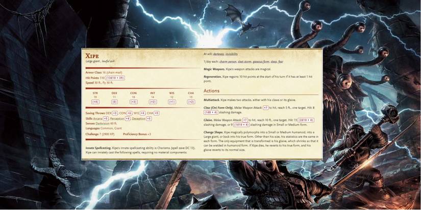 Dungeons And Dragons Xipe Monster Card