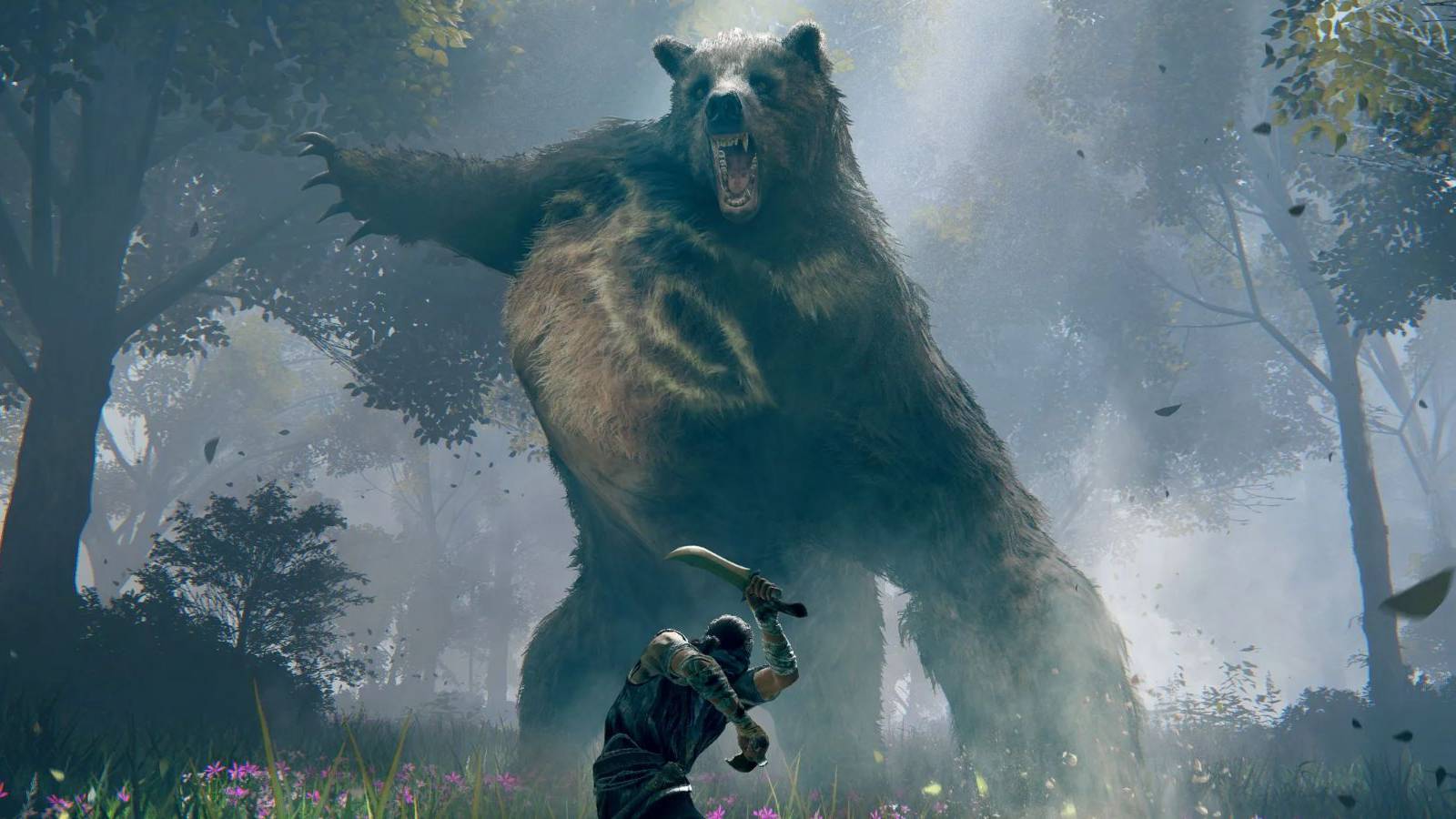 Fighting a bear in Elden Ring