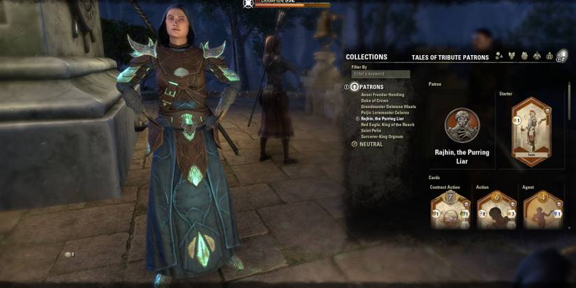 Elder Scrolls Online Tales of Tribute Patron Guide Rajhin Purring Liar Cards