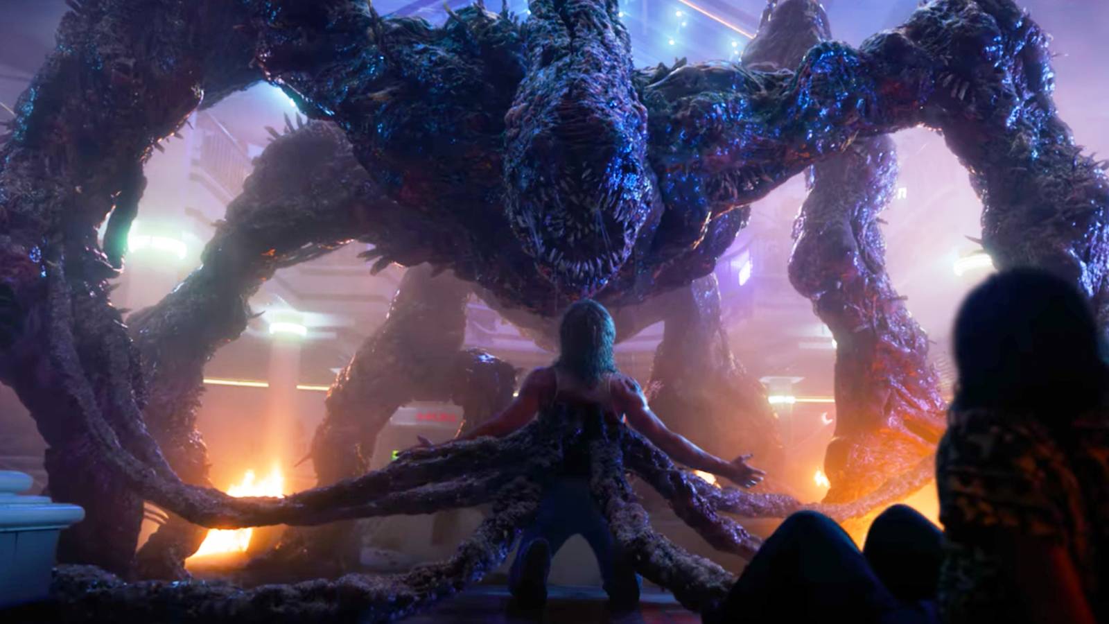 Eleven watches Billy sacrifice himself to the Mind Flayer in Stranger Things Season 3