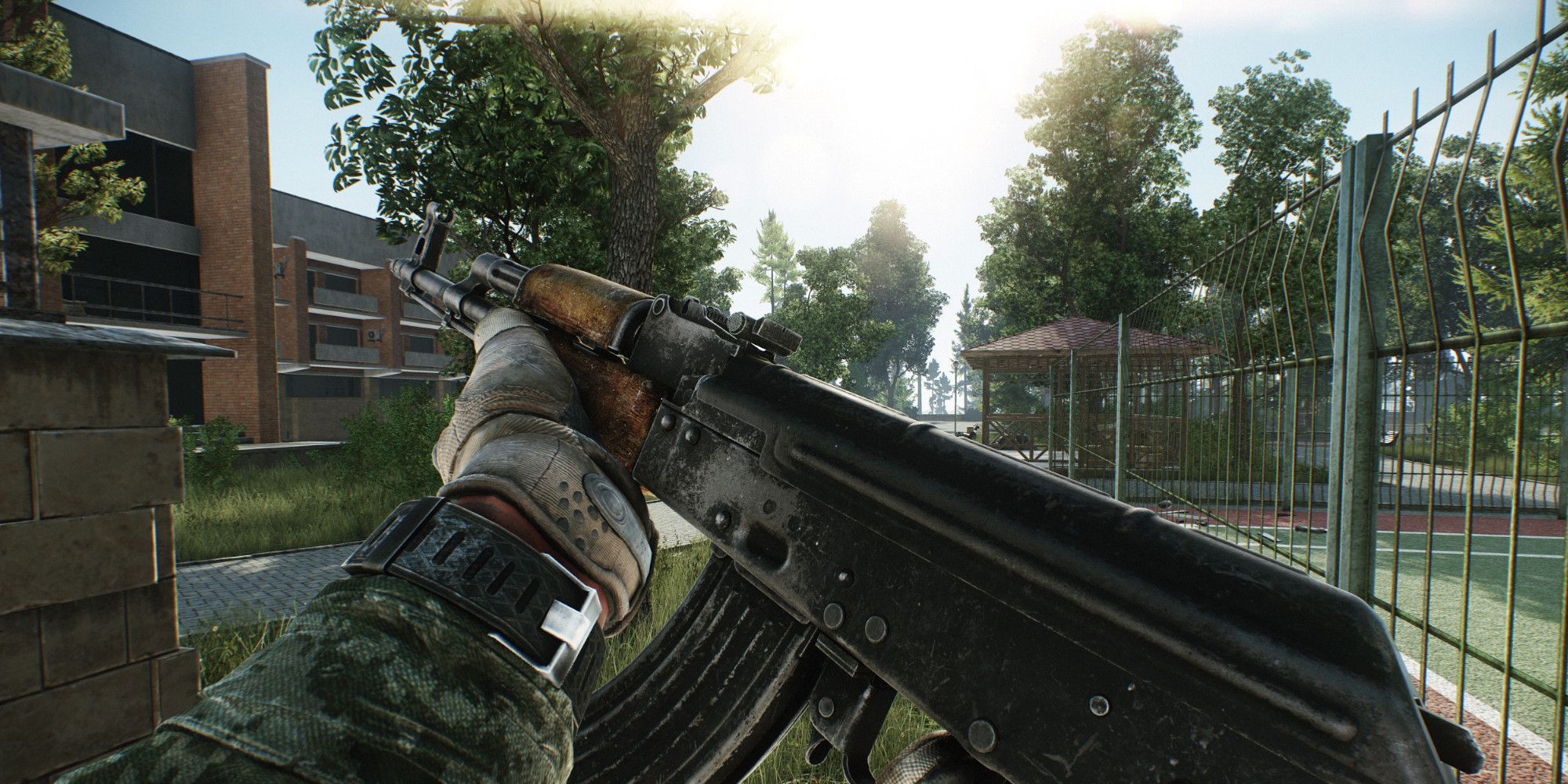 An attractive angle of an AK-47 in Escape From Tarkov