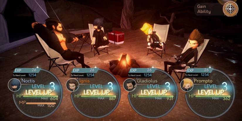 Sitting around a campfire