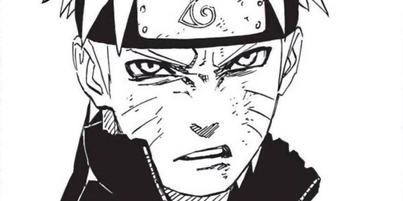 Naruto glaring in the Naruto manga 