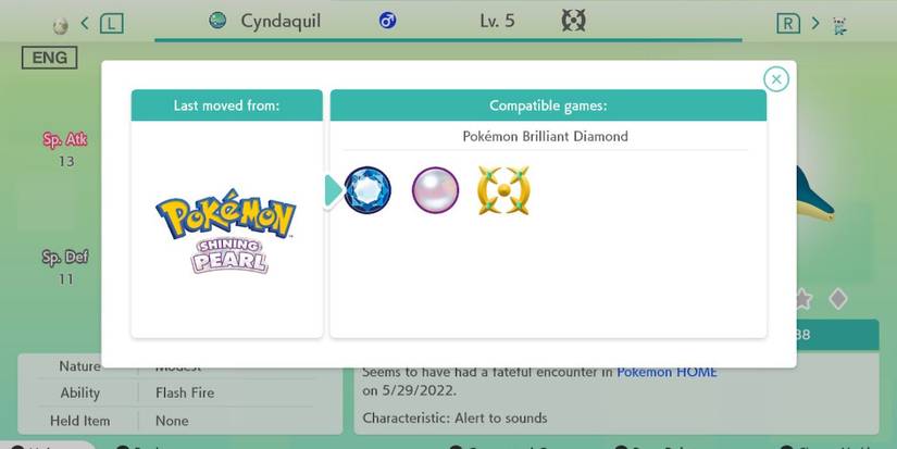 pokemon home cyndaquil