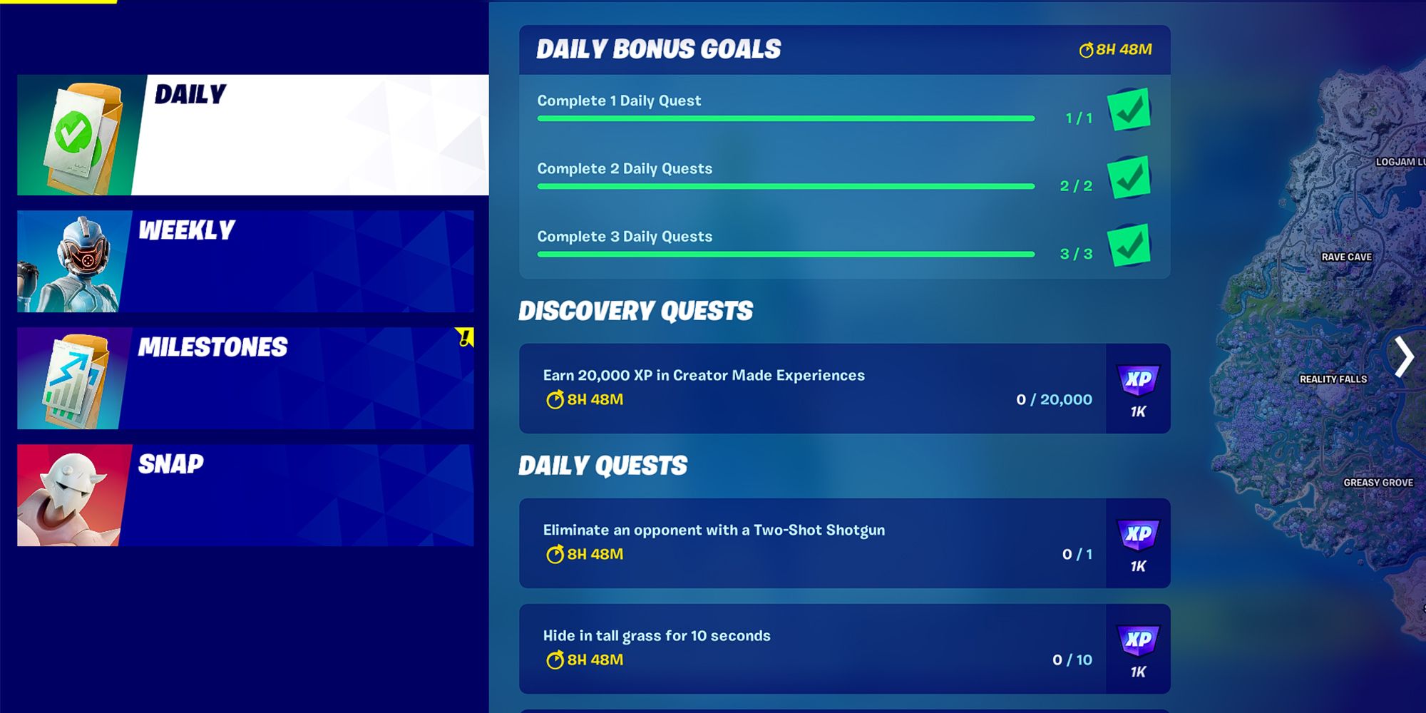 Fortnite - Looking At The Daily Tasks Tab In-Game