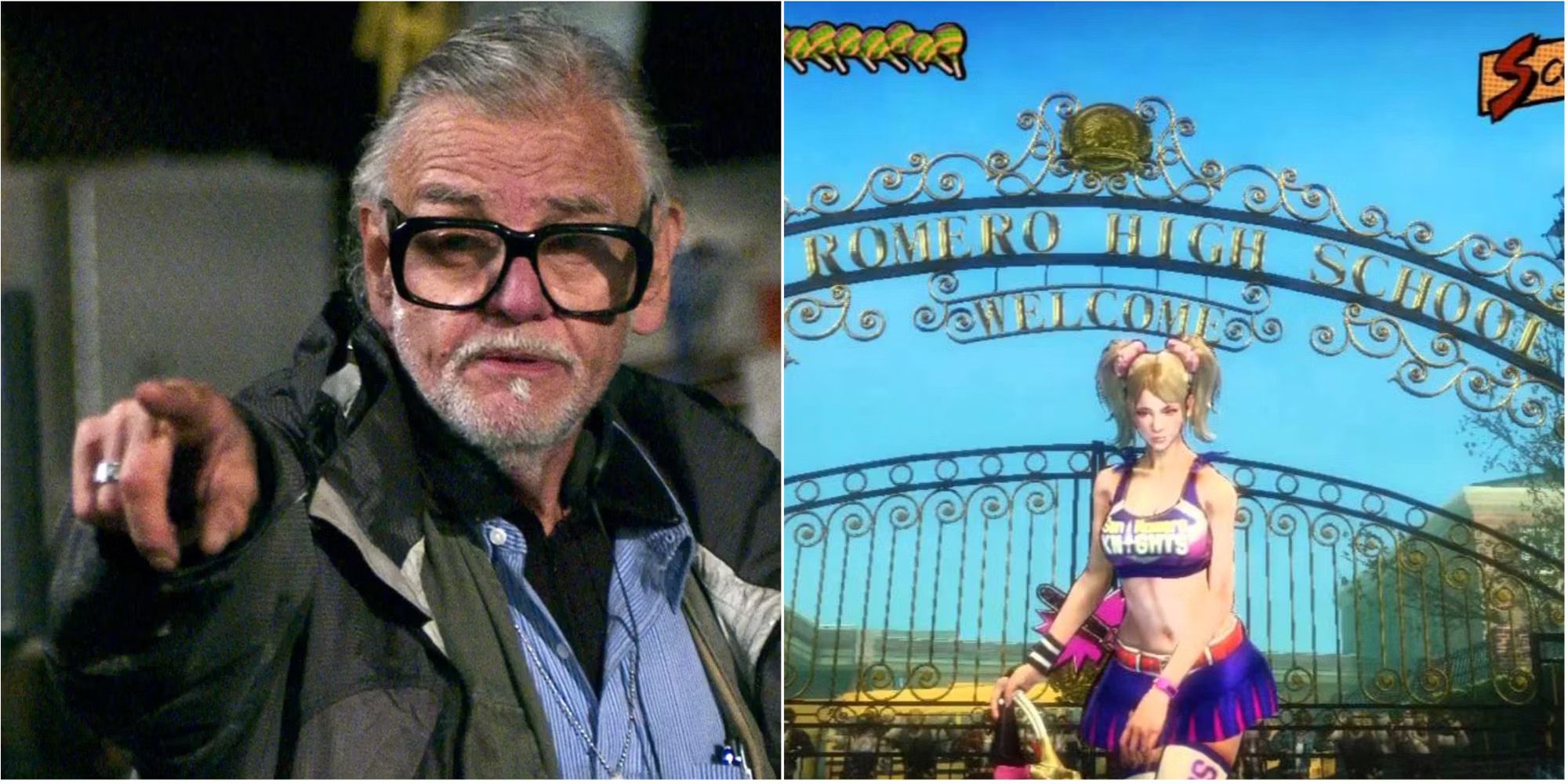 George A. Romero and Juliet in Lollipop Chainsaw cropped