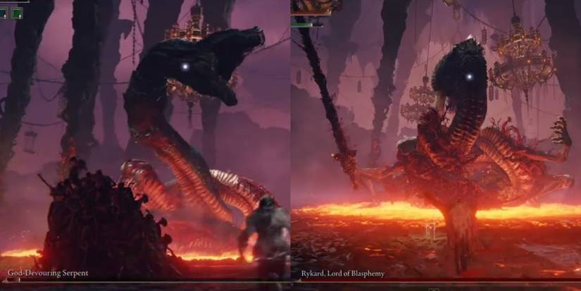 God-Devouring Serpent and Rykard, Lord Of Blasphemy in elden ring