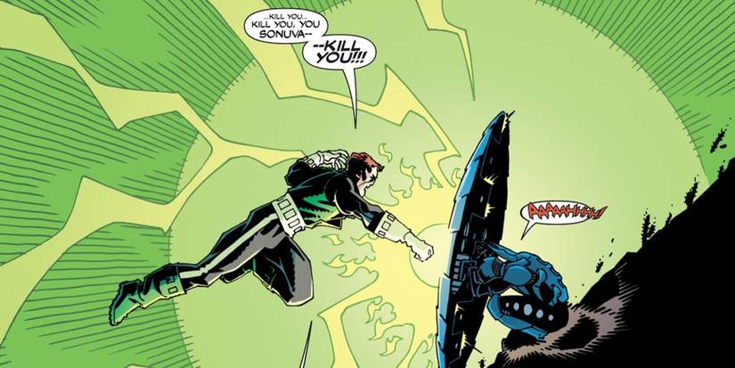 Guy Gardner fighting Blue Jaime Reyes in Blue Beetle #1