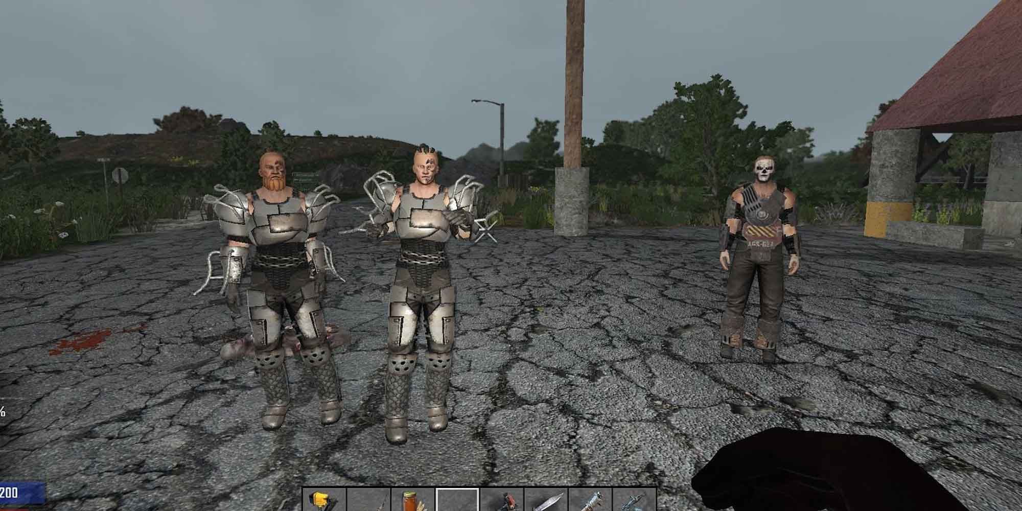 A group of people in heavy armor in 7 Days To Die