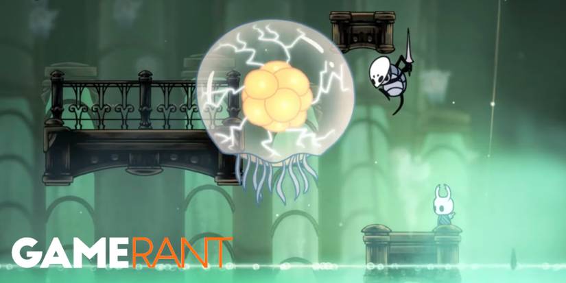 Hollow Knight Quirrel aiding the Knight during the Uumuu fight