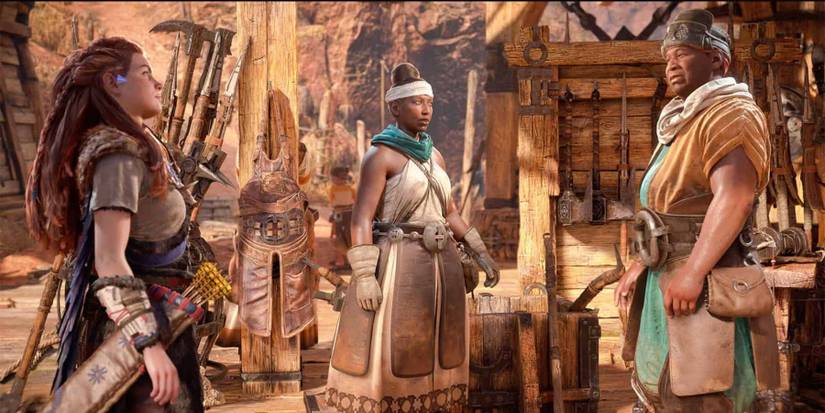 Aloy talking to merchants