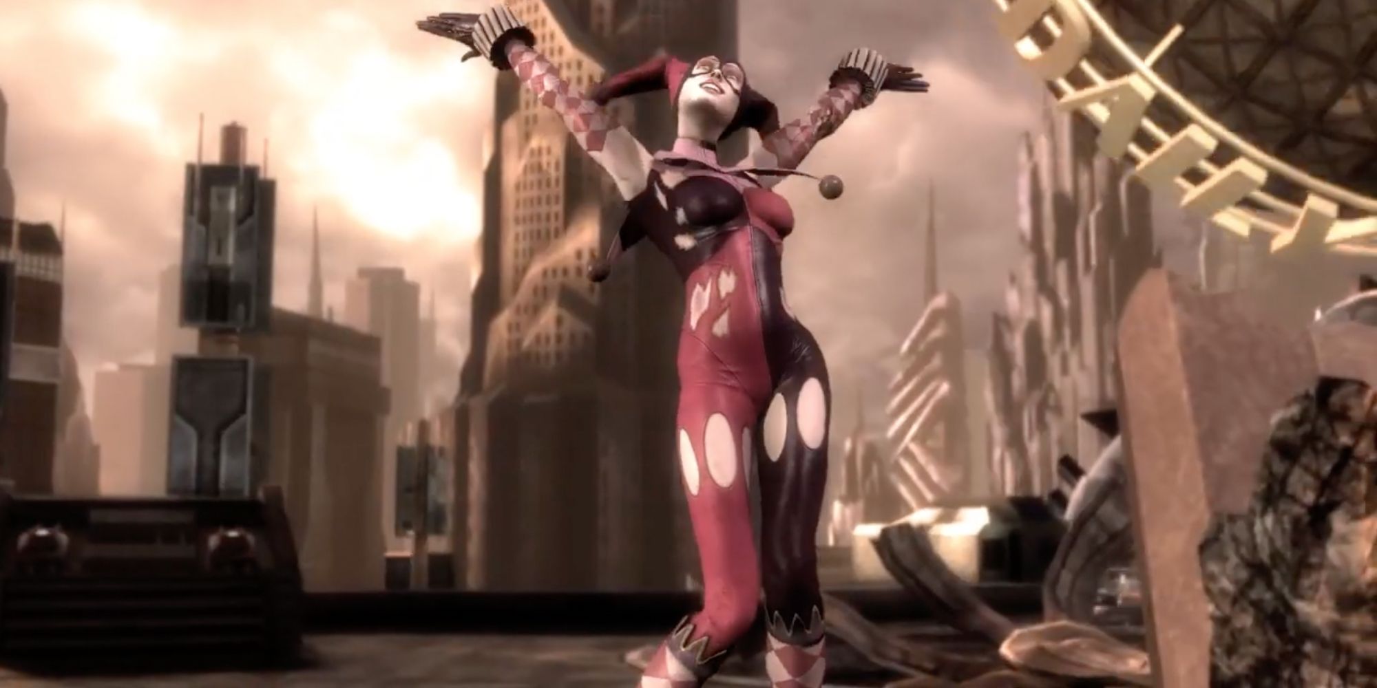Iconic Fighting Stances in Video Games - Harley Quinn - Player defeats opponent without a sweat